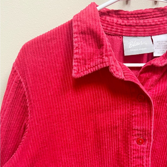 90s Vintage 🩷 Blair Corduroy Button-Up Shirt - Picture 3 of 4